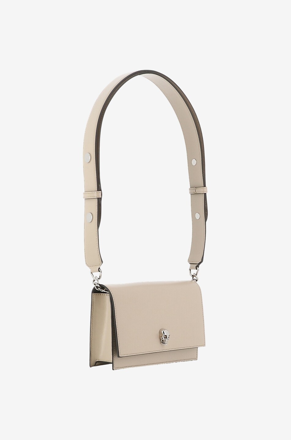 ALEXANDER McQUEEN Sac à main en cuir lisse Skull Small Femme BEIGE 2