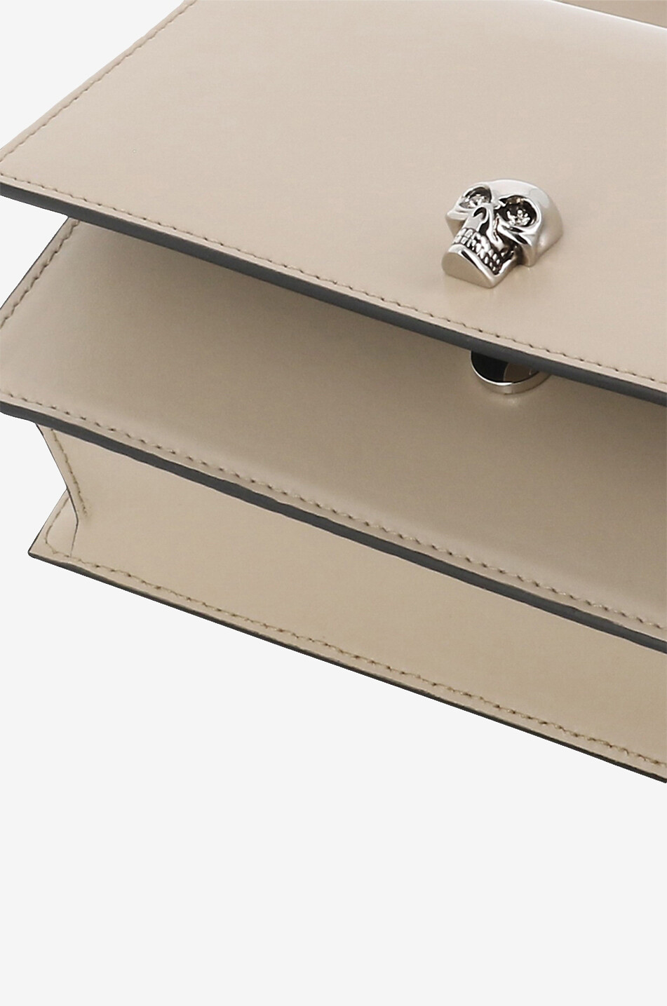 ALEXANDER McQUEEN Sac à main en cuir lisse Skull Small Femme BEIGE 5