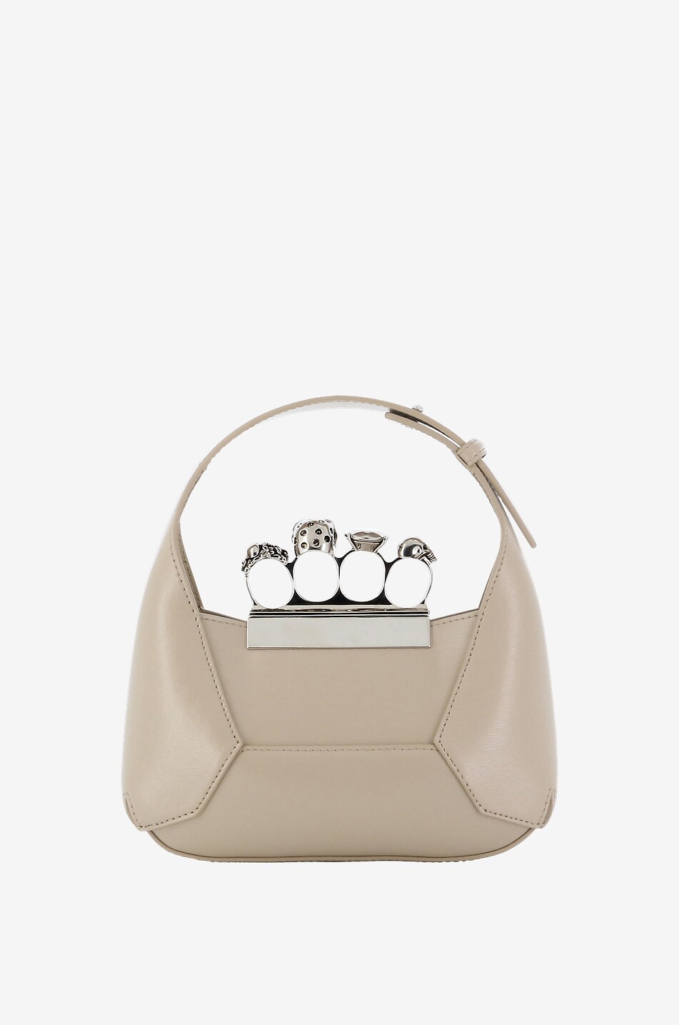 ALEXANDER McQUEEN Handtasche aus Leder The Jewelled Hobo Mini Damen BEIGE 3