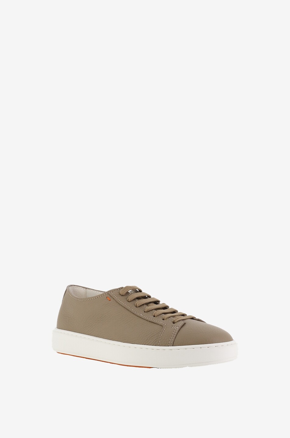 Niedrige Schnürsneakers aus weichem genarbtem Leder