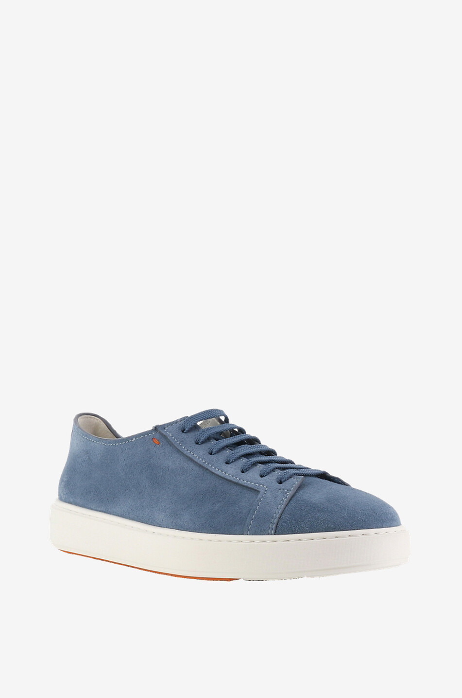 SANTONI Baskets basses à lacets en daim Homme BLEU MOYEN 1