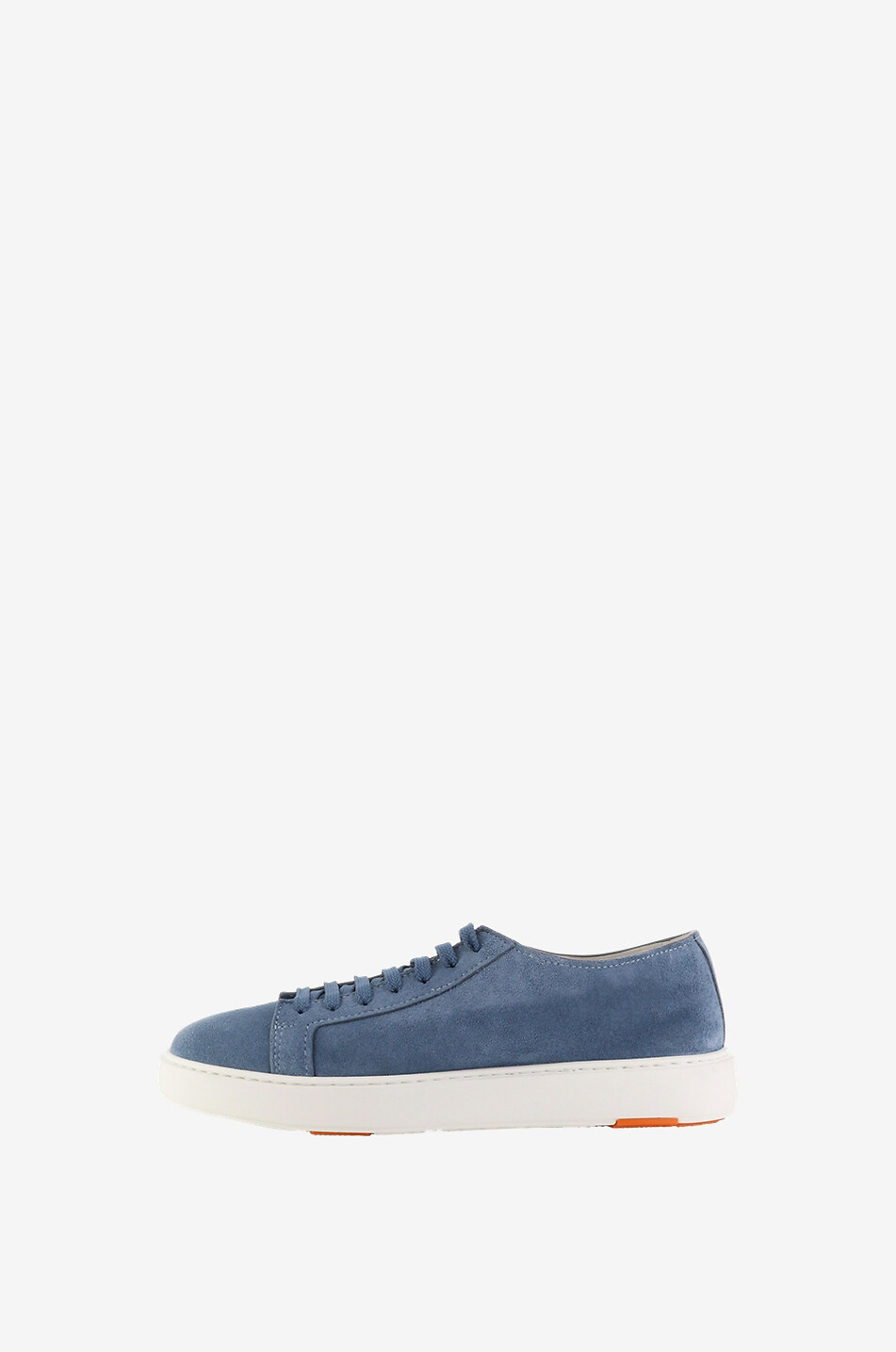 SANTONI Baskets basses à lacets en daim Homme BLEU MOYEN 3