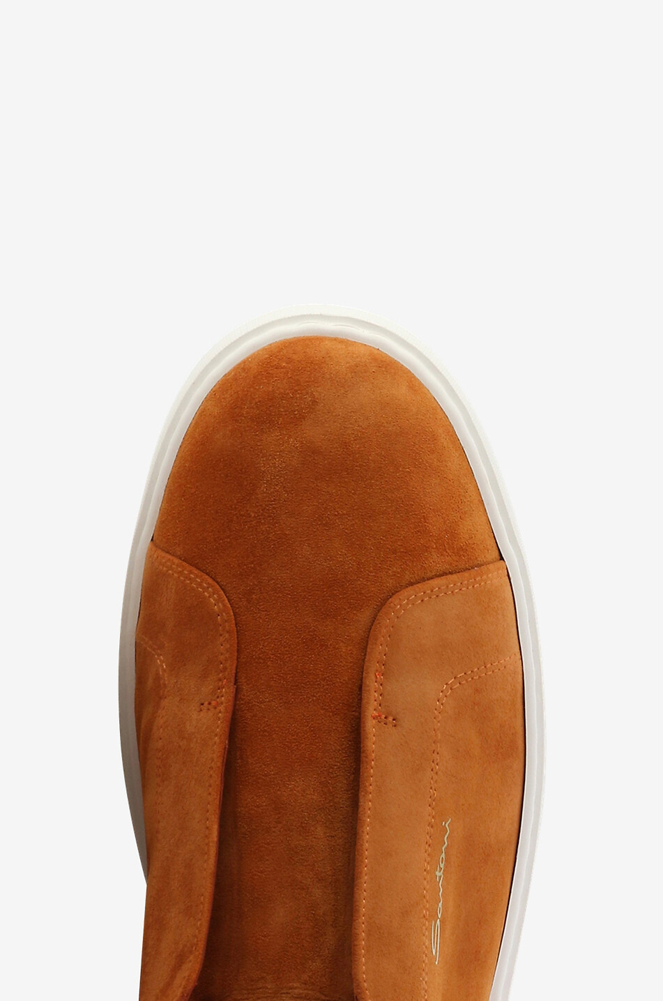 SANTONI Niedrige Slip-on-Sneakers aus Wildleder Herren MITTELORANGE 5