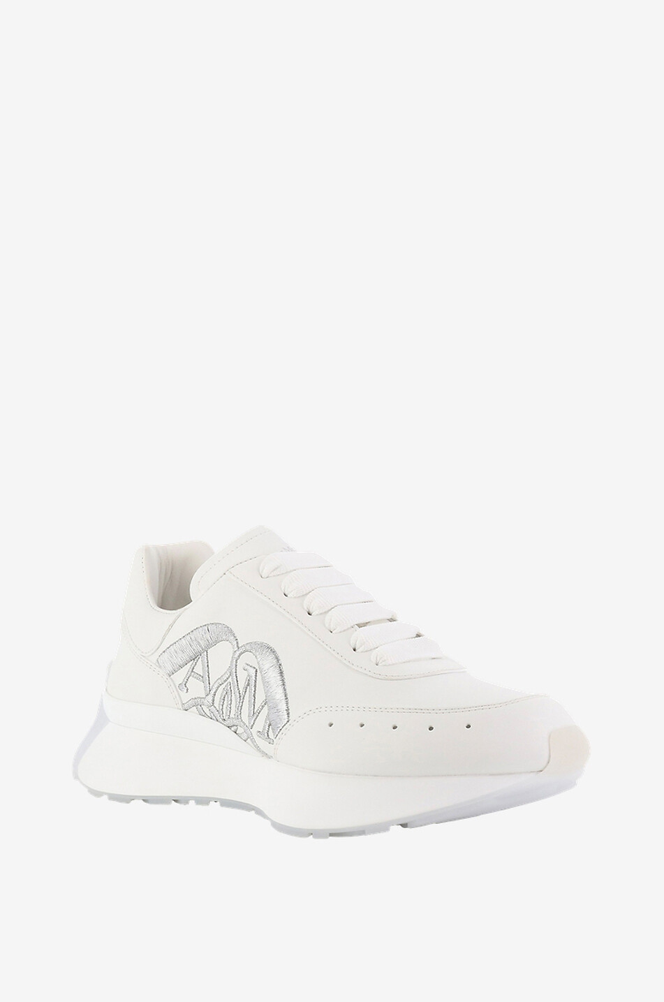 ALEXANDER McQUEEN Baskets compensées brodées Sprint Runner Femme BLANC 1
