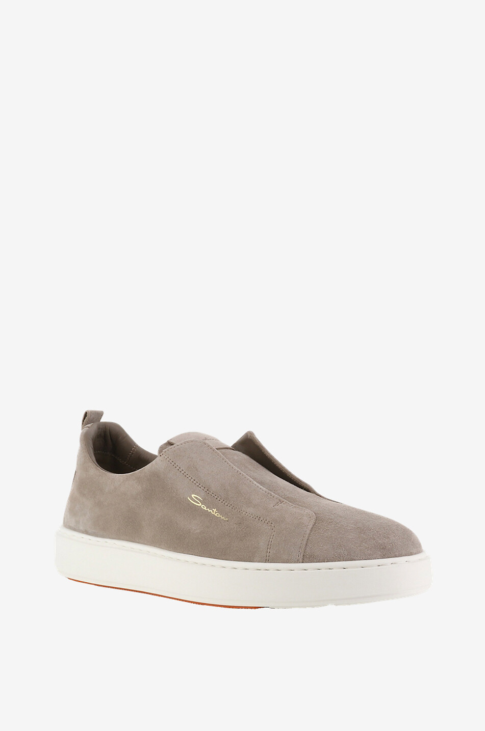 SANTONI Niedrige Slip-on-Sneakers aus Wildleder Herren BRAUN 1