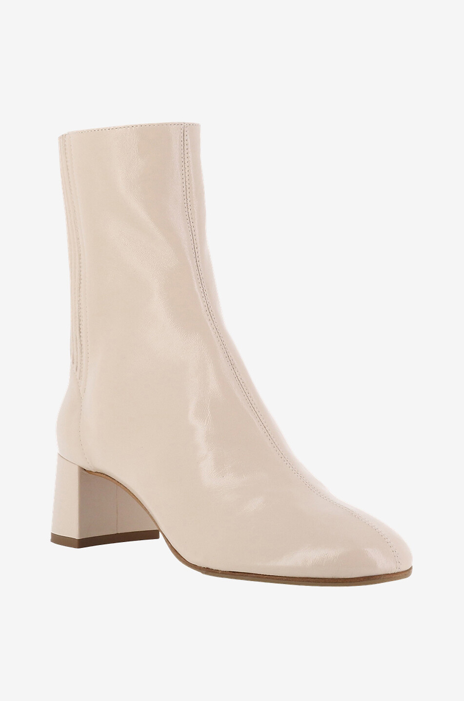 Bottines à talon carré en cuir nappa gloss Saint Honoré 50