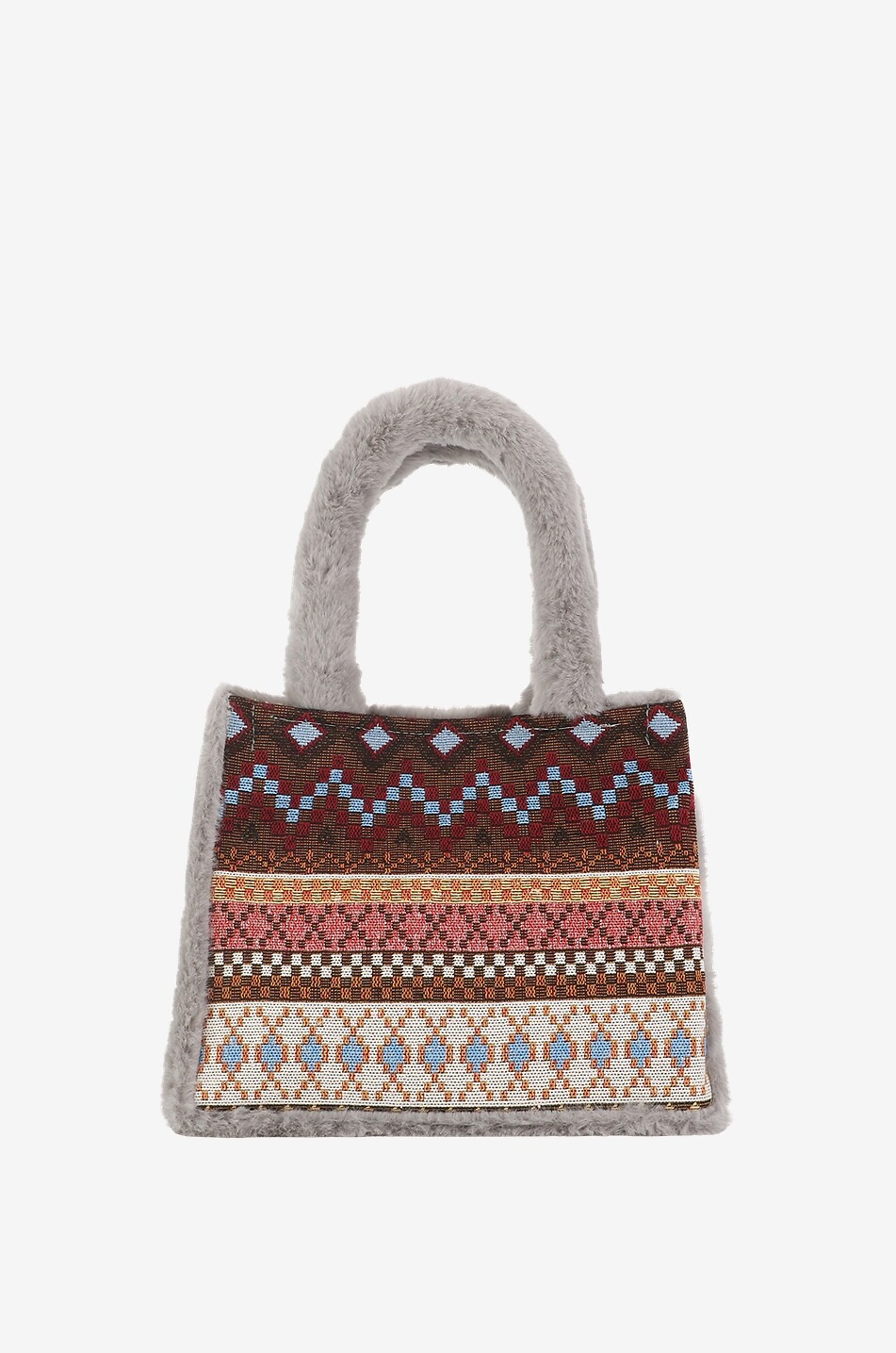 Dasha Small synthetic fur handbag with embroideries