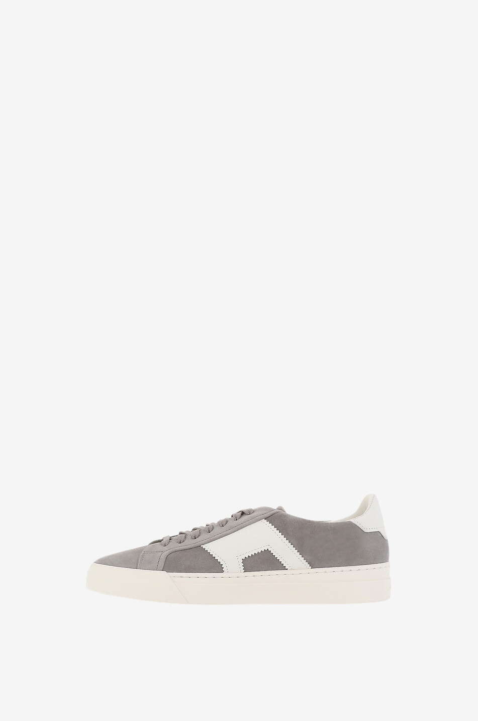 Double Buckle low-top lace-up bi-material sneakers
