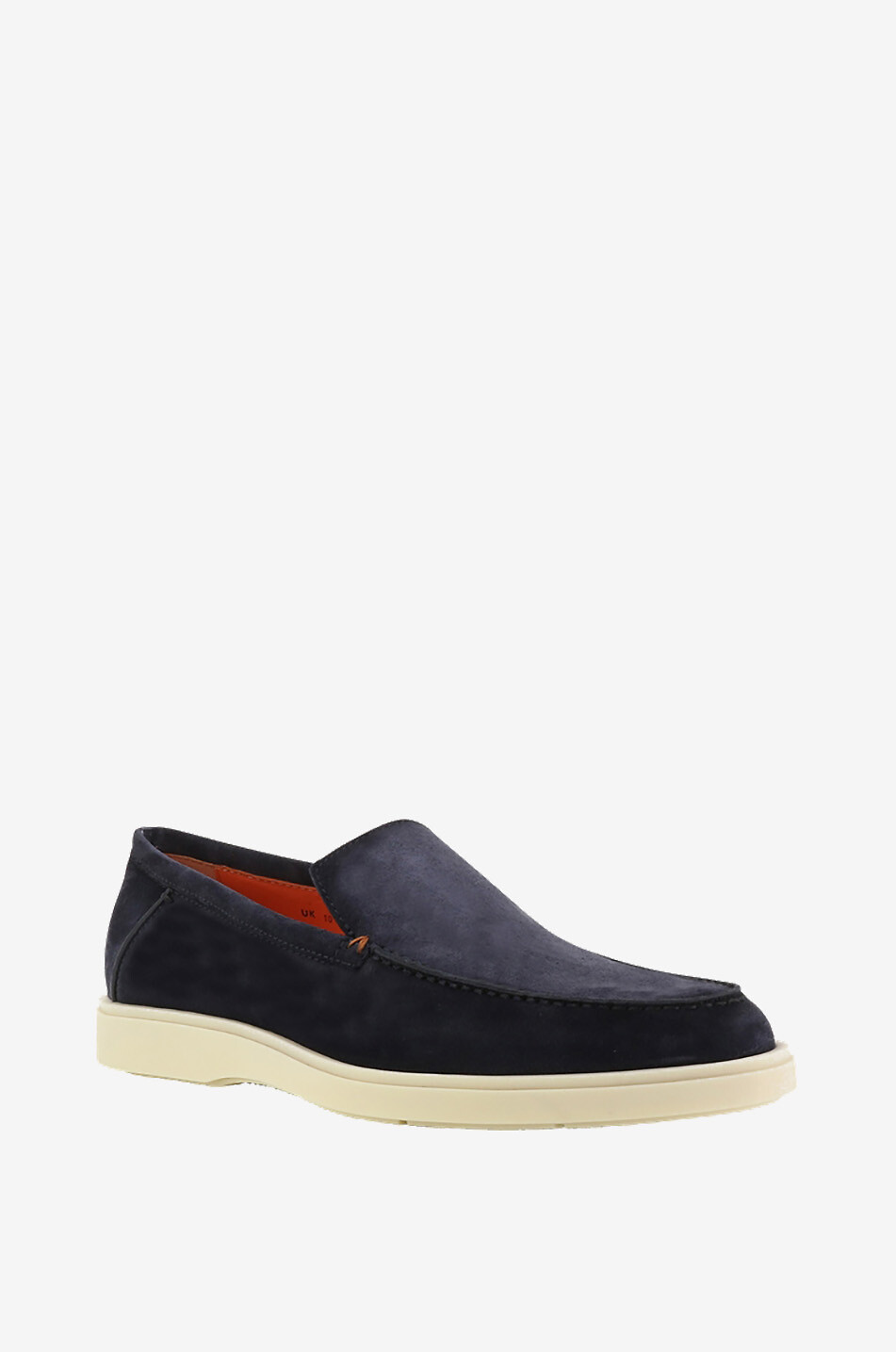SANTONI Suede loafers with rubber soles Men DARK BLUE 1