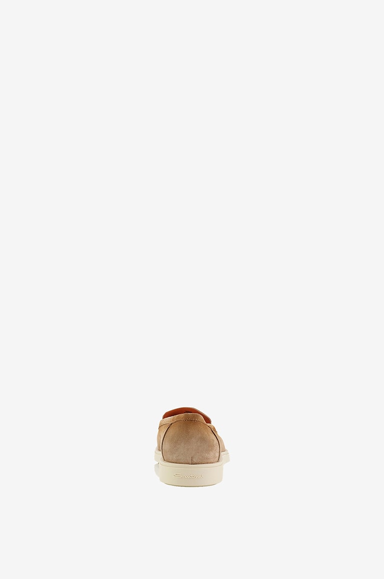 SANTONI Mocassins en daim à semelles en caoutchouc Homme Beige moyen 3
