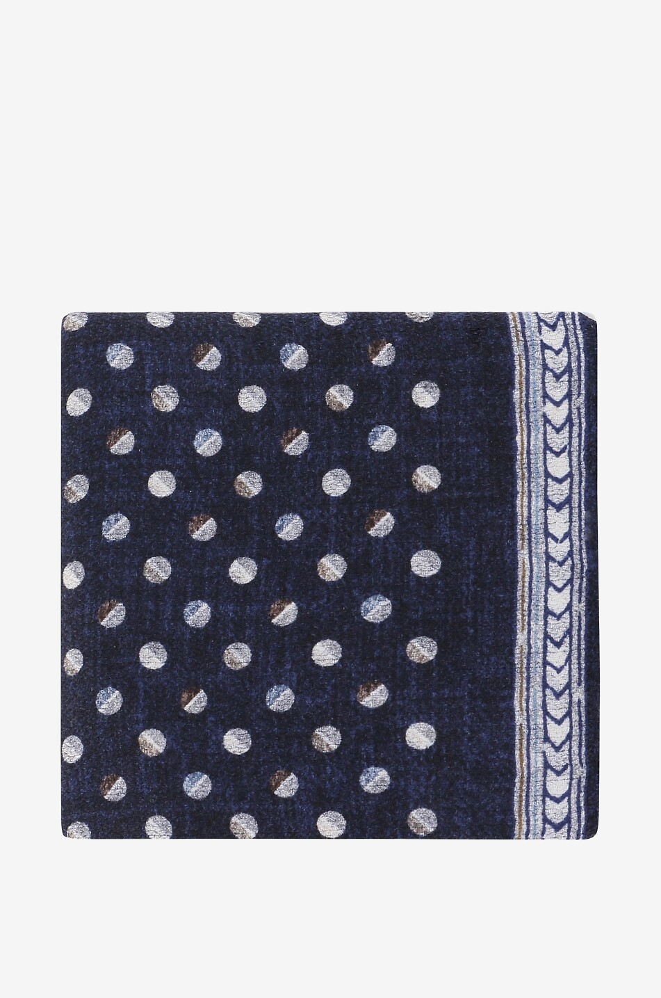 BRUNELLO CUCINELLI Polka dot and gingham check silk pocket square Men DARK BLUE 1