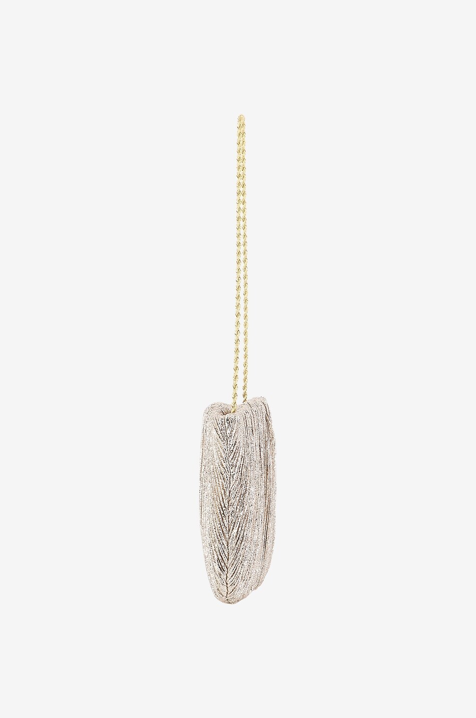 LOEFFLER RANDALL Plissierte Lurex-Clutch Brit Champagne Damen [akeneo-beigefonce] 4