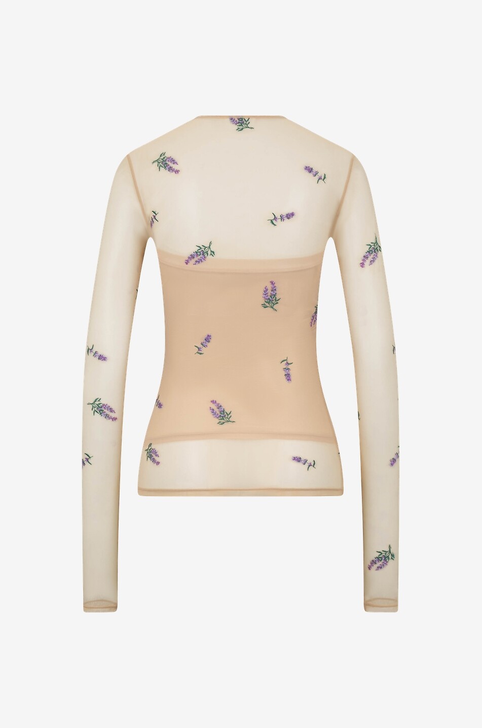 Mesh-Top mit Blütenstickereien Dionne