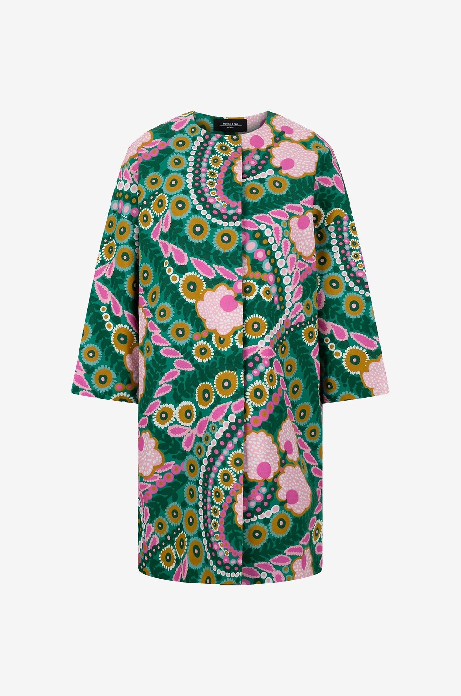 Calmi lightweight floral faille oversize coat