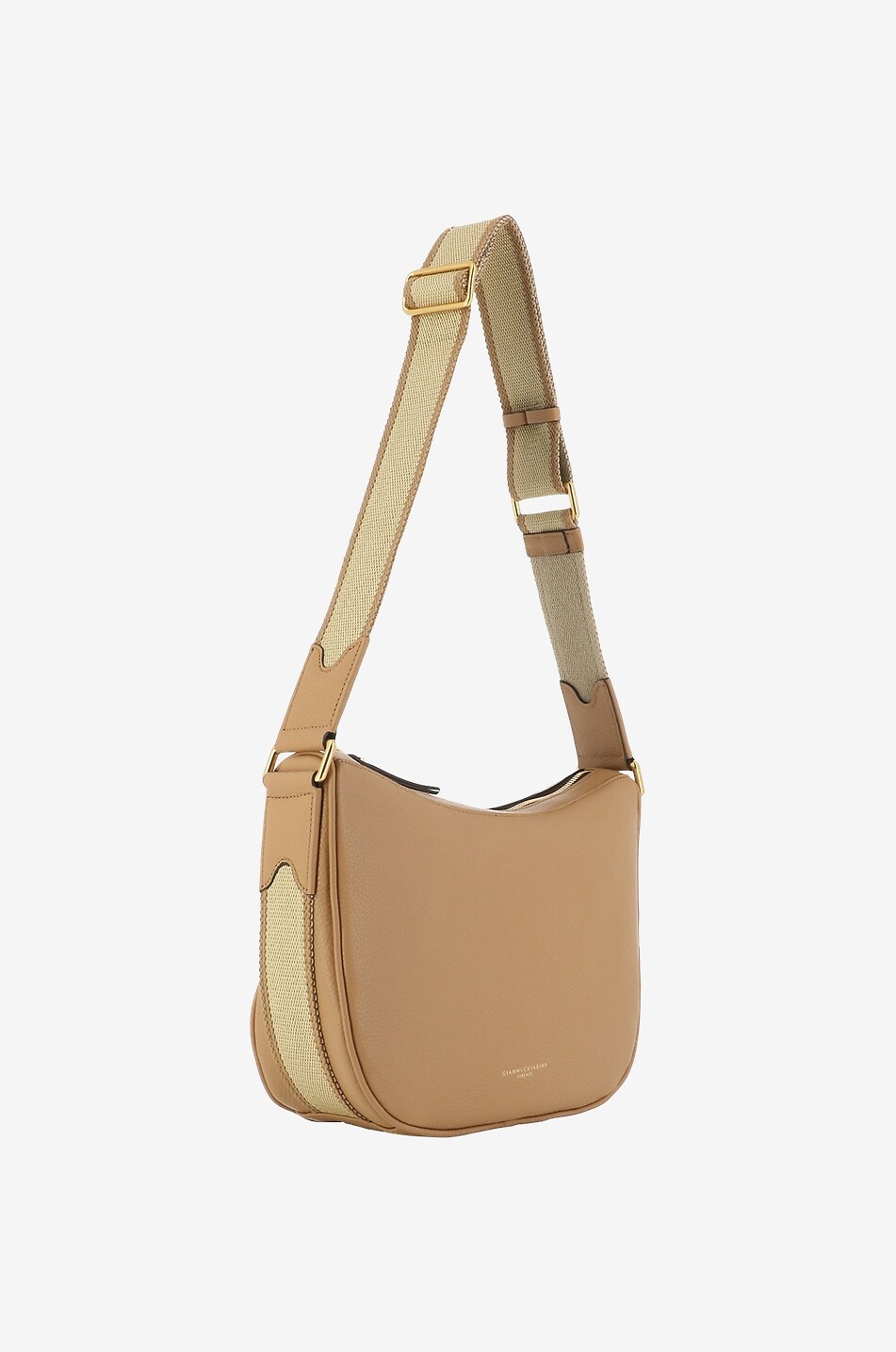 GIANNI CHIARINI Schultertasche aus Leder und Stoff Armonia Damen BEIGE 2