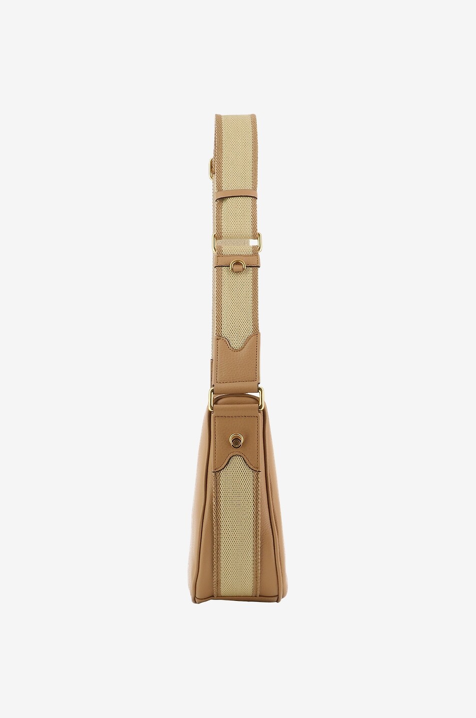 GIANNI CHIARINI Schultertasche aus Leder und Stoff Armonia Damen BEIGE 4