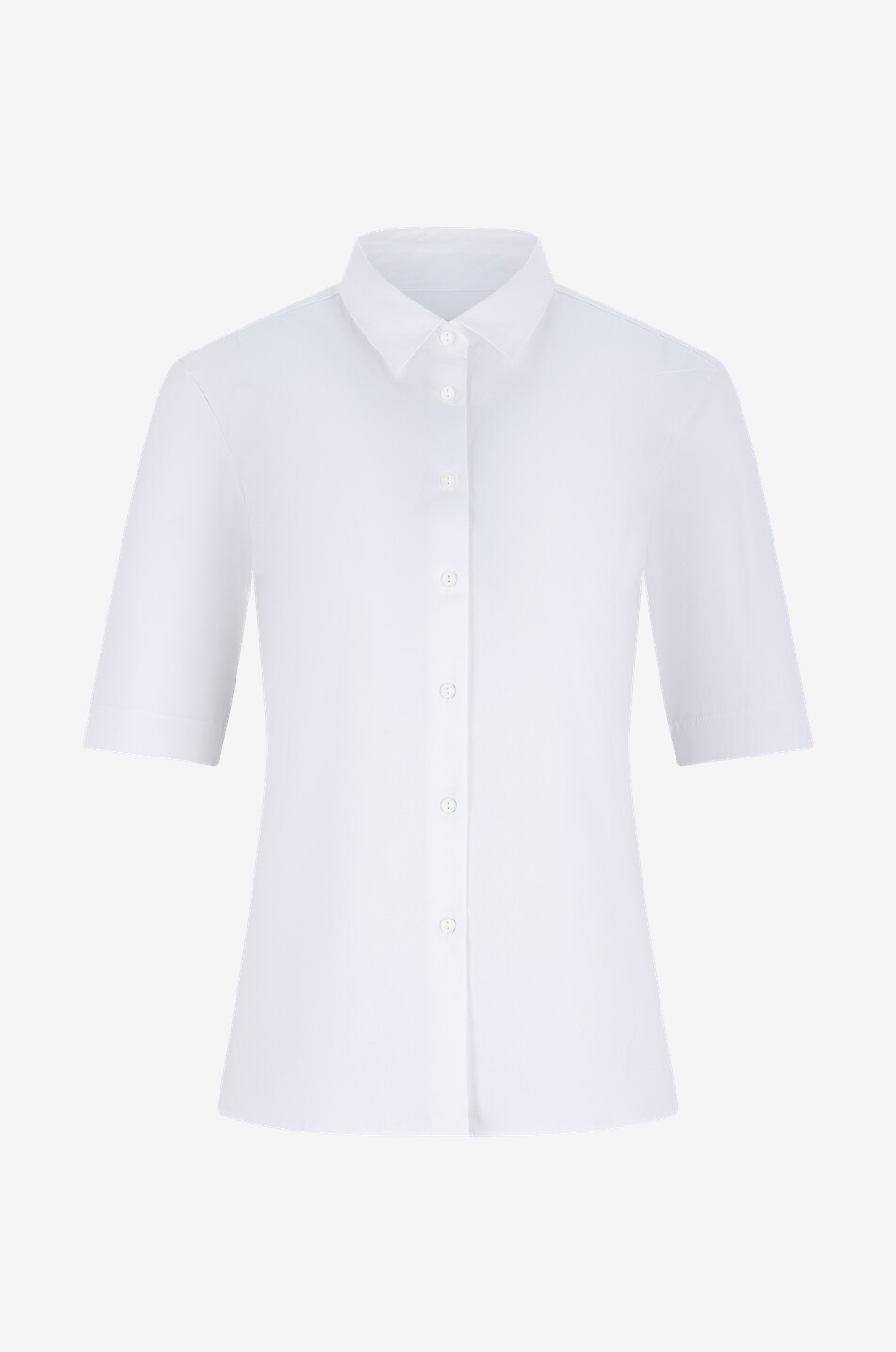 Kurzärmeliges tailliertes Hemd aus Baumwolle Rosa