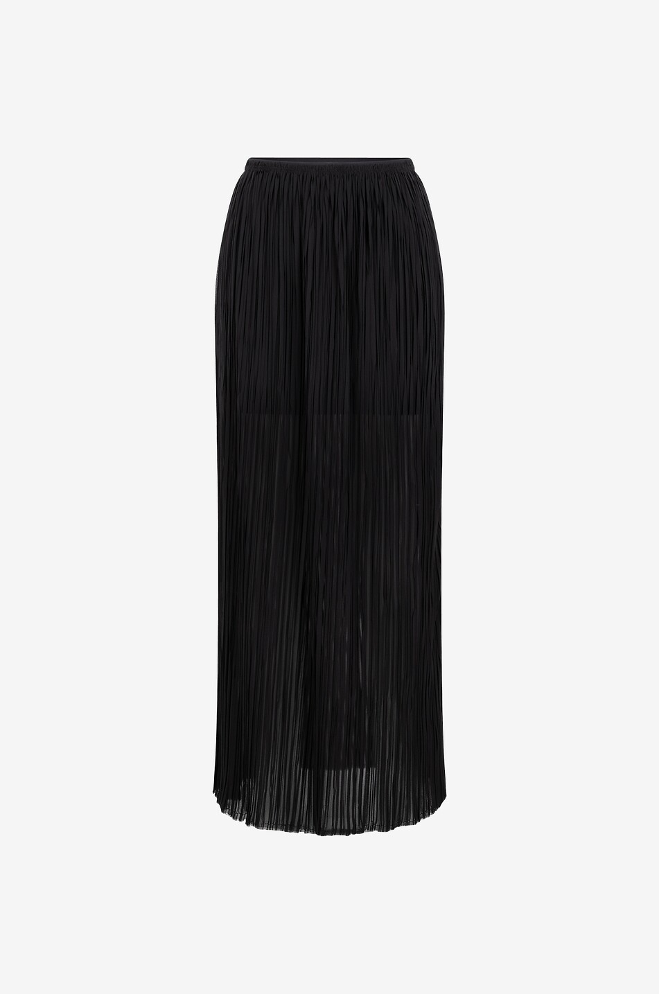Jupe longue plissée transparente
