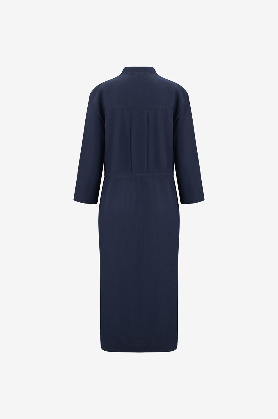 Robe tunique midi en coton et lin