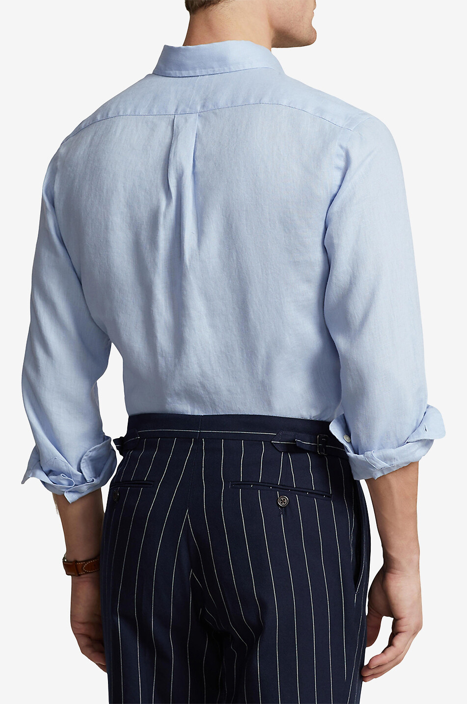 POLO RALPH LAUREN Langarm-Leinenhemd Custom Fit Herren HELLBLAU 3