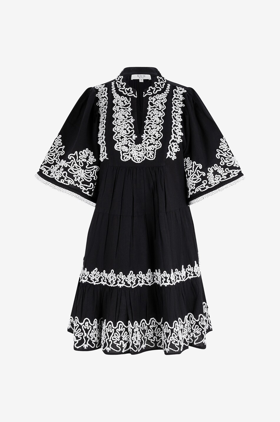 Mini robe tunique à broderies Cordera