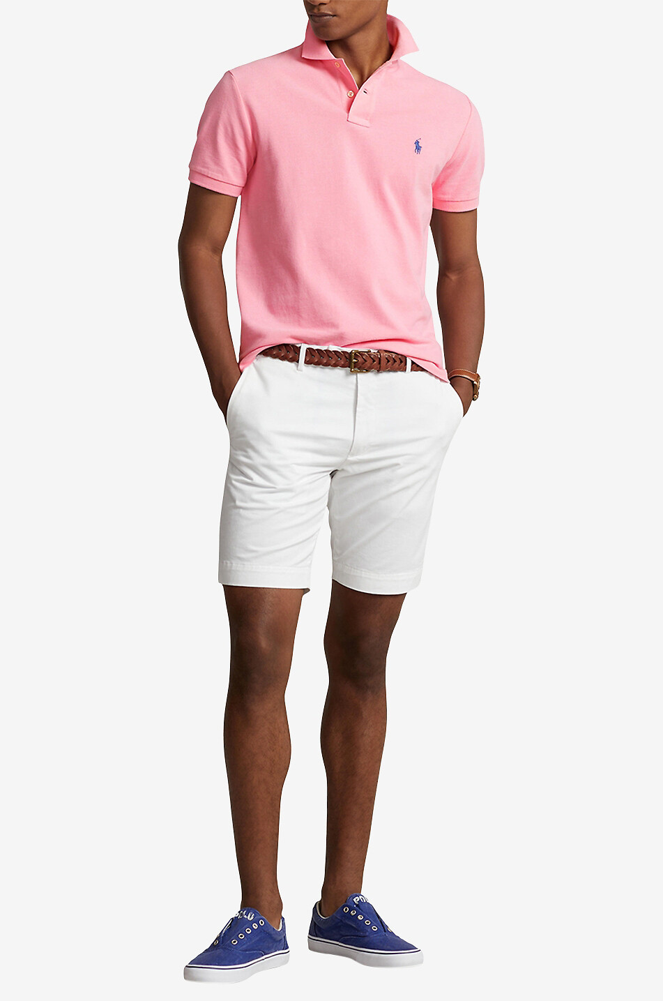 Custom Slim Fit Pony embroidered piqué cotton polo shirt