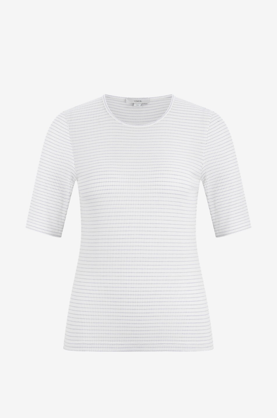 T-shirt côtelé à manches allant au coude