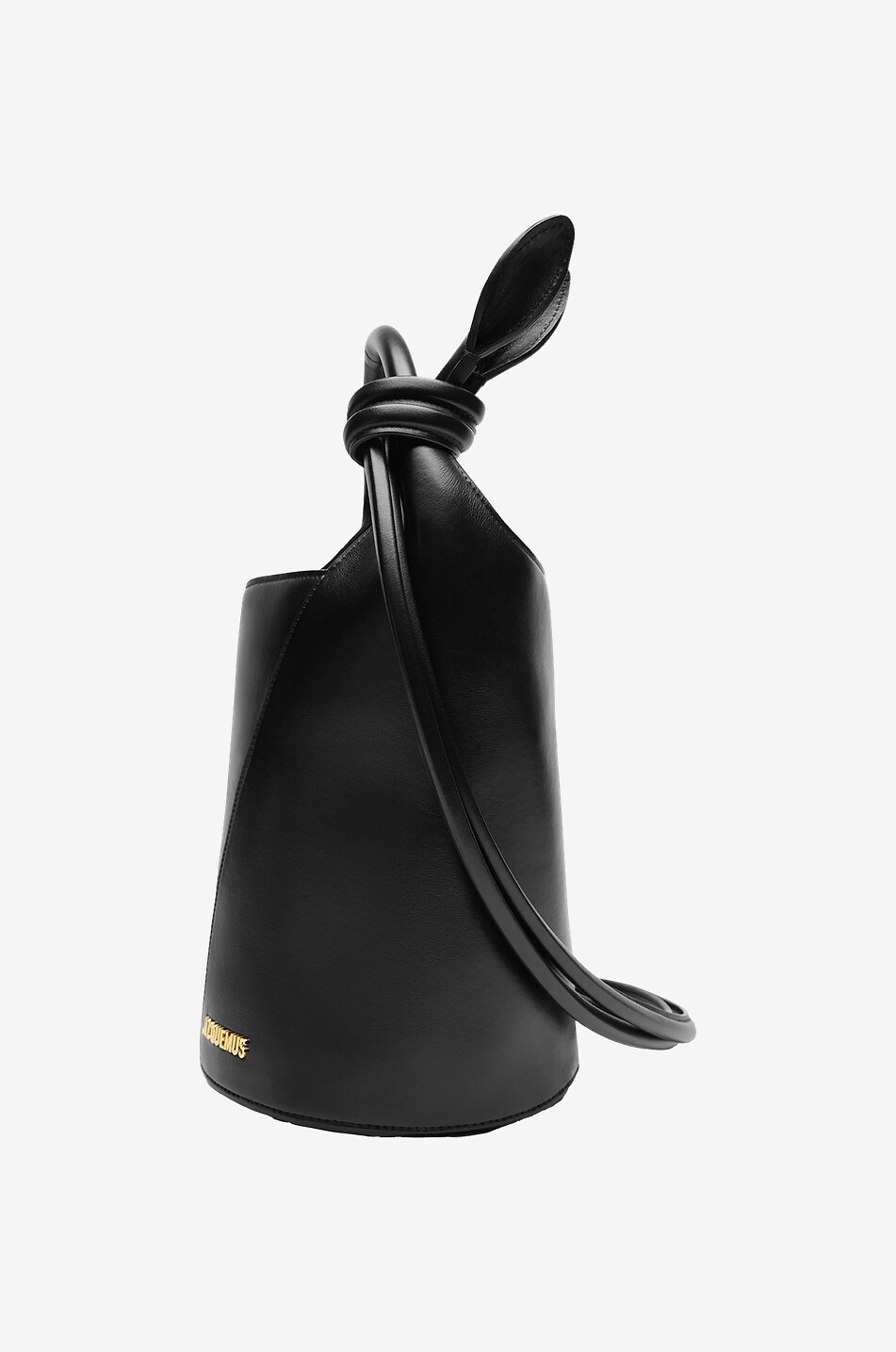 JACQUEMUS Mini sac seau en cuir lisse Le Petit Tourni Femme NOIR 2