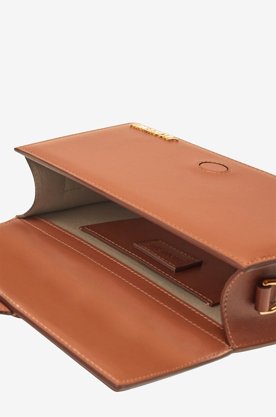 JACQUEMUS Sac à main en cuir lisse Le Grand Bambino Femme MARRON CLAIR 5