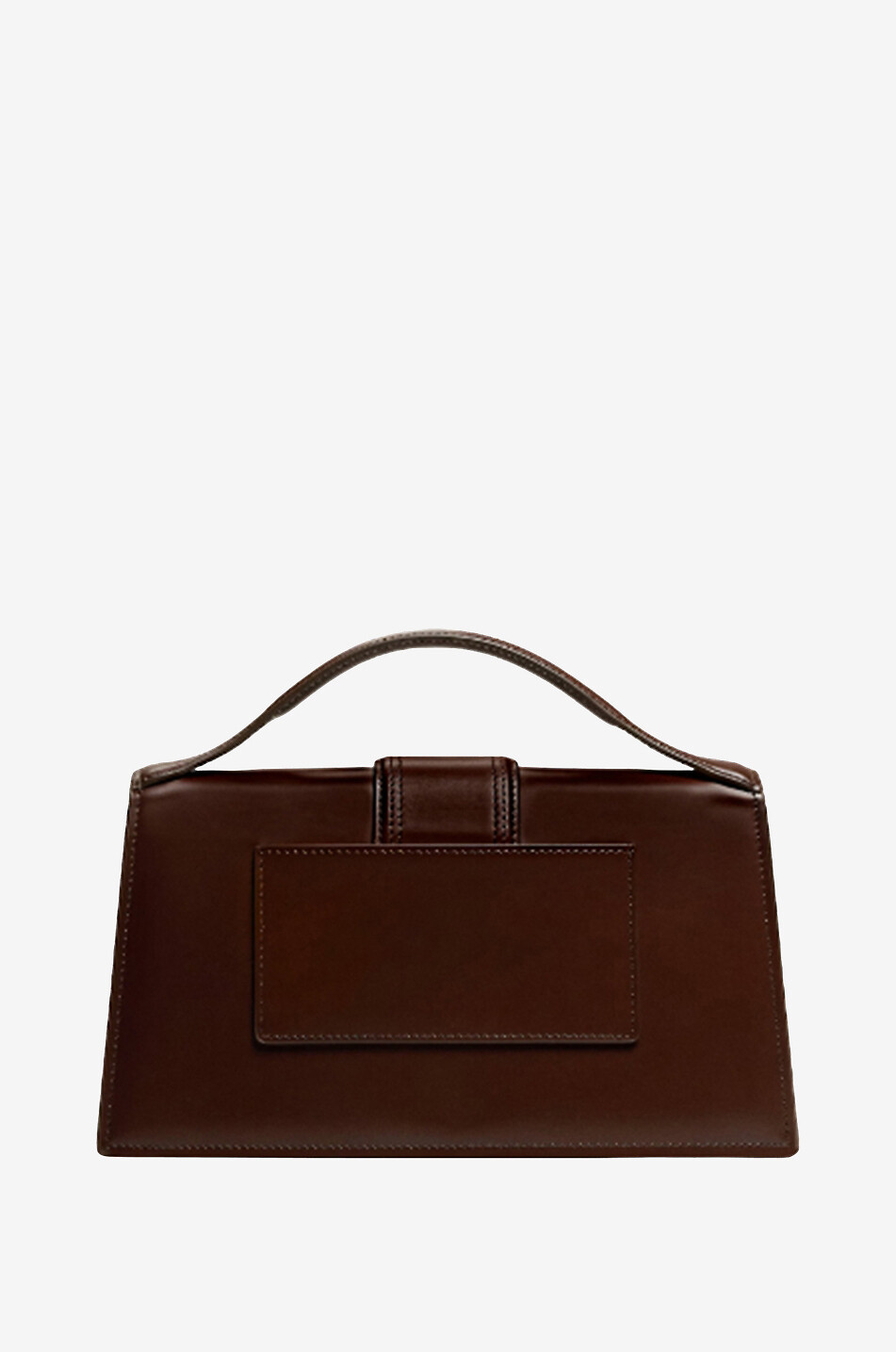 JACQUEMUS Sac à main en cuir lisse Le Grand Bambino Femme MARRON FONCÉ 3