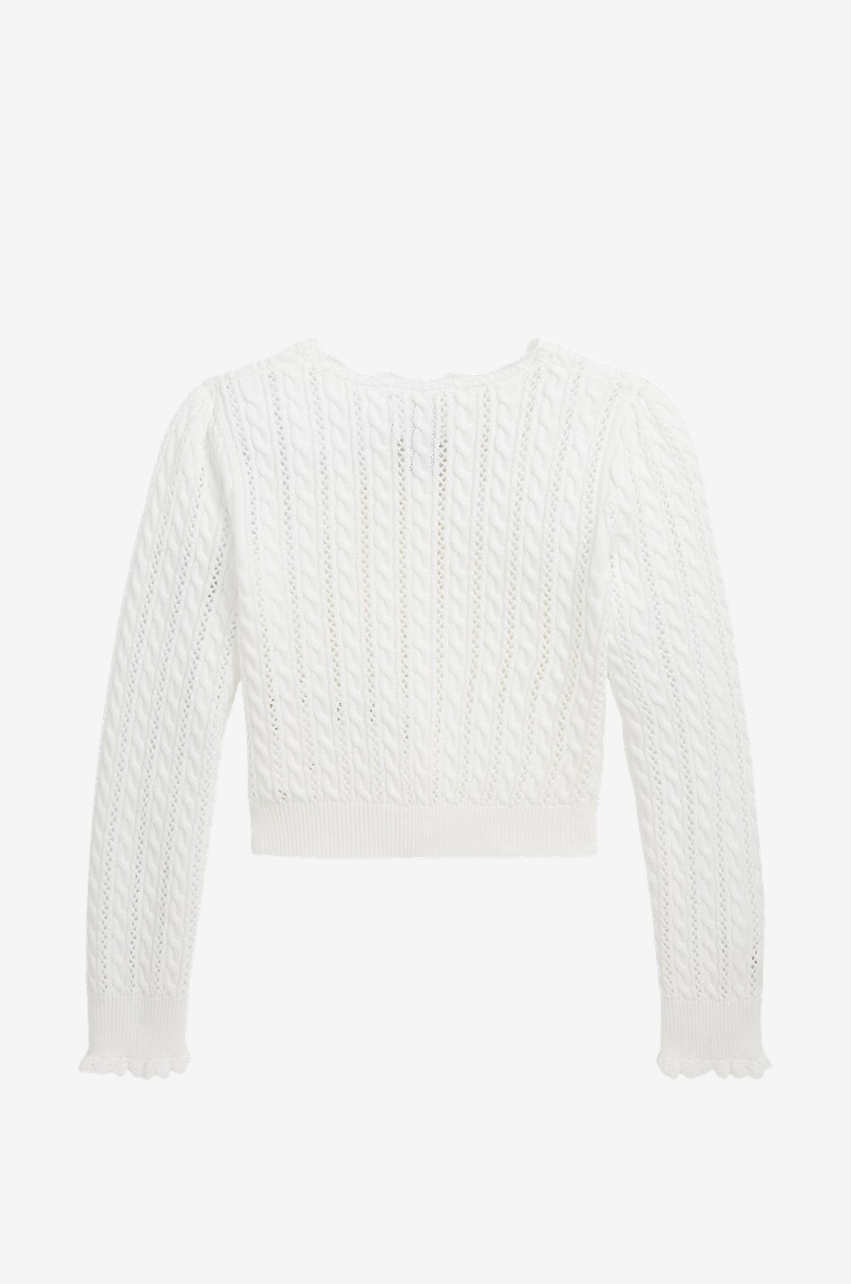 Cardigan fille ajouré à torsades