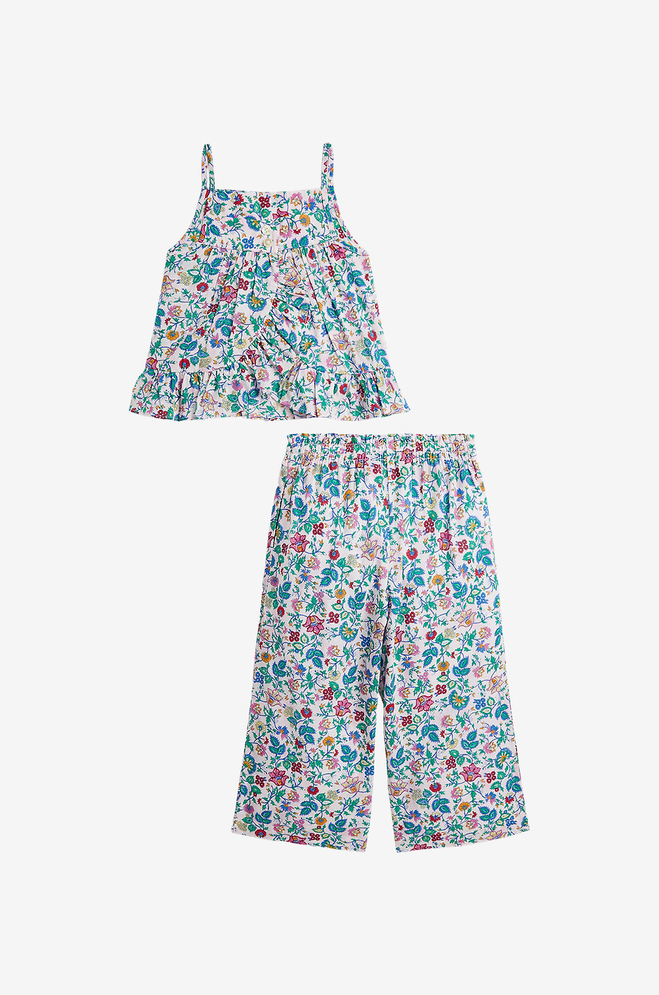 60s Florals girl's strappy top and trousers set