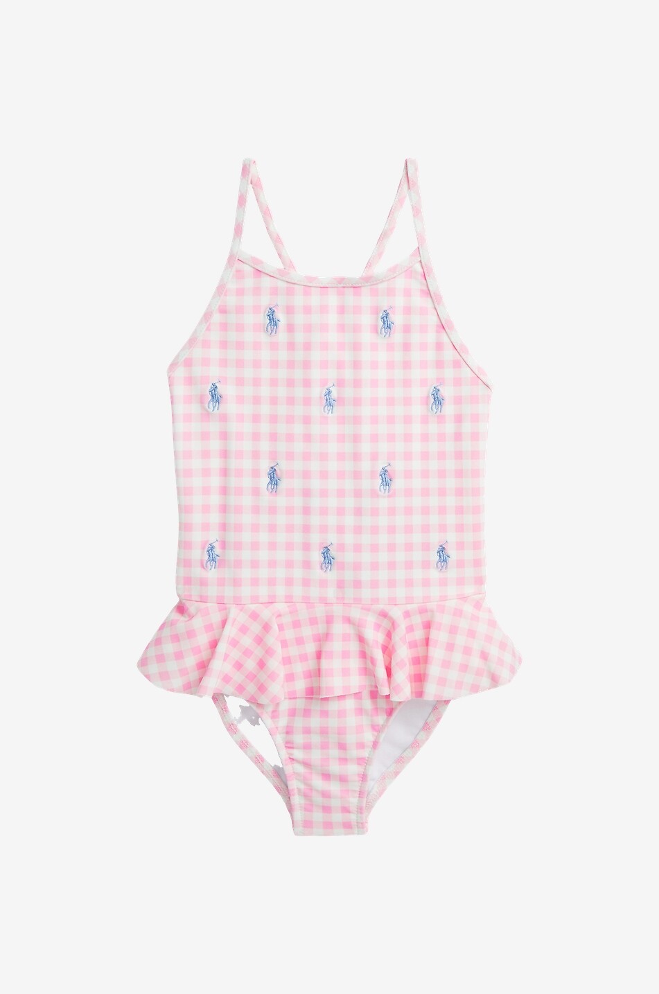 Pony Allover girl's gingham check swimsuit