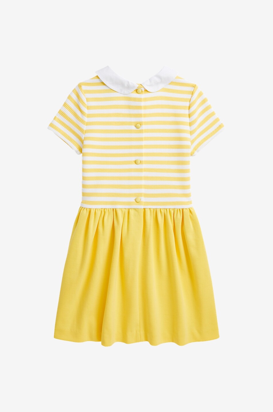 POLO RALPH LAUREN Mädchen-Kurzarm-Materialmix-Kleid mit Streifen Pony Mädchen GELB 2