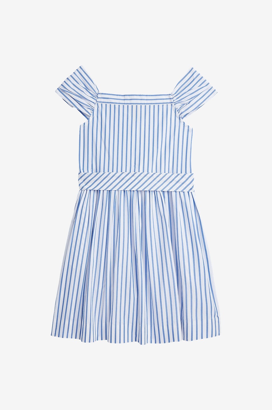 Robe boutonnée à bretelles fille en popeline rayée