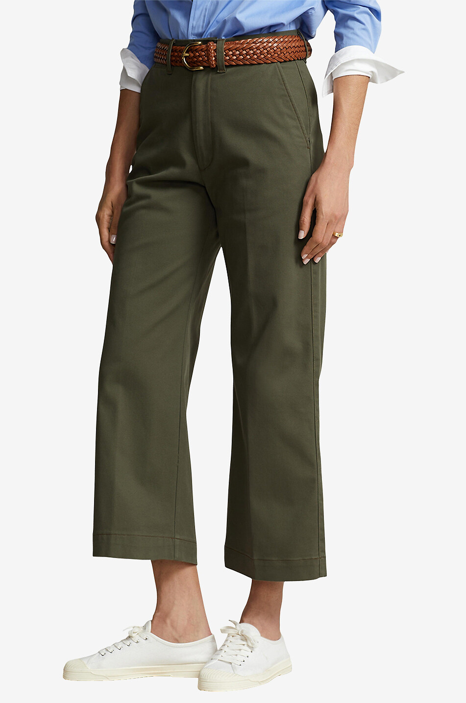 POLO RALPH LAUREN Pantalon chino large raccourci Femme KAKI 2
