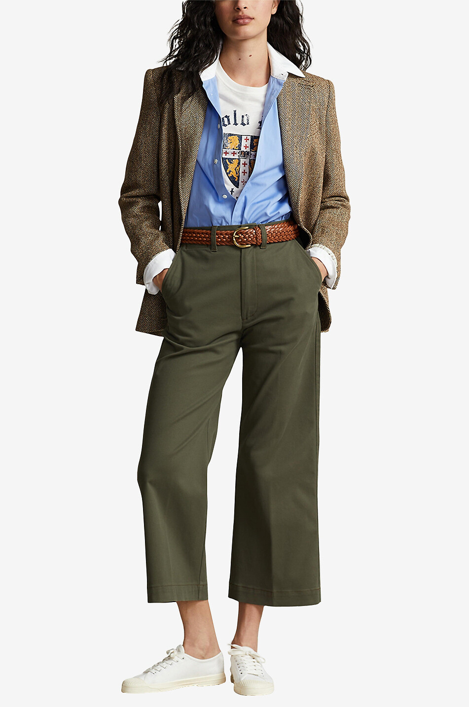 POLO RALPH LAUREN Pantalon chino large raccourci Femme KAKI 4