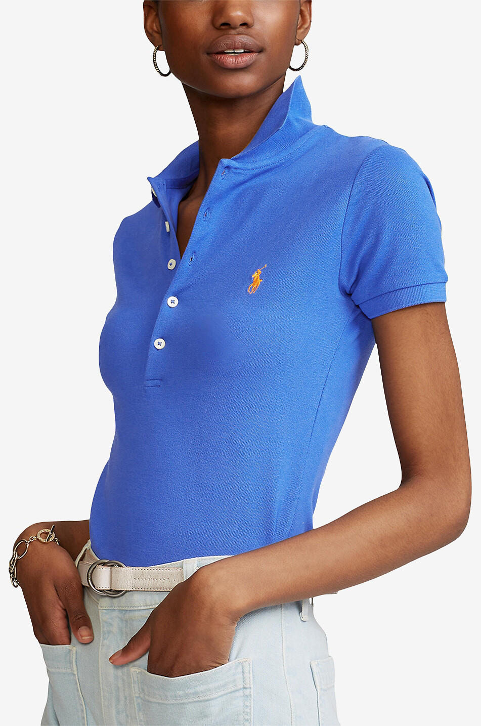 POLO RALPH LAUREN Polo à manches courtes slim Pony Femme BLEU MOYEN 2