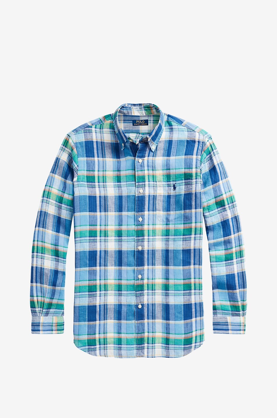 POLO RALPH LAUREN Chemise en lin à carreaux Madras Pony Homme BLEU MOYEN 1