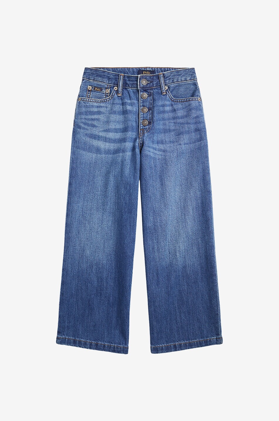 POLO RALPH LAUREN Tamera Wash cropped wide-leg girl's jeans Girl BLUE 1