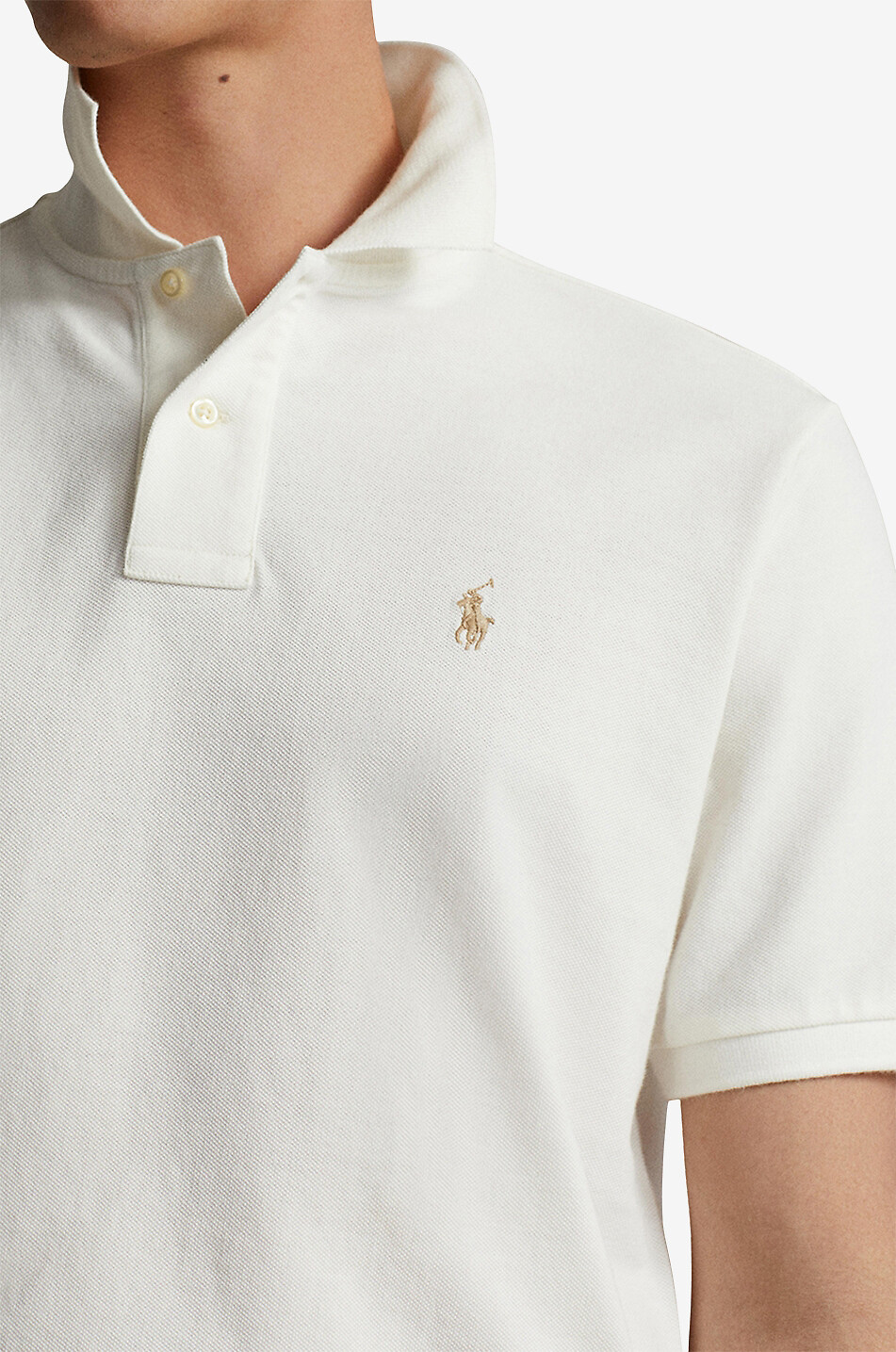 POLO RALPH LAUREN Pony short-sleeved cotton piqué polo shirt Men EGGSHELL 4