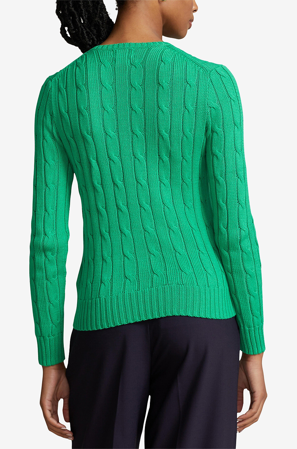 POLO RALPH LAUREN Pull torsadé à col rond en coton Pony Femme VERT 3