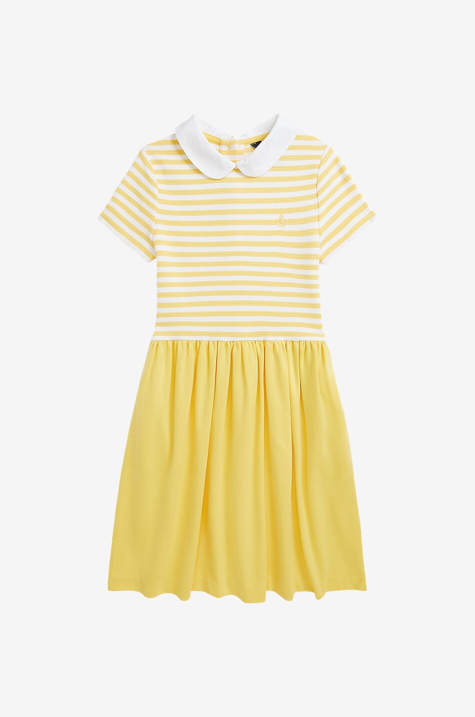 POLO RALPH LAUREN Materialmix-Kleid für Jugendliche mit Streifen Ottoman Ponte Mädchen GELB 1