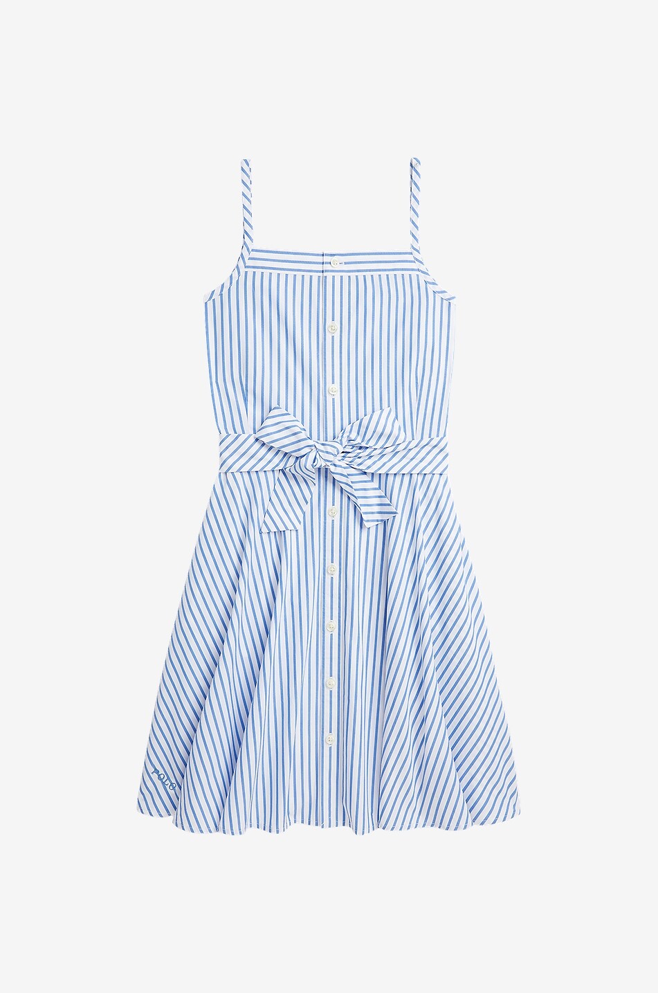 Robe rayée en popeline à bretelles fille