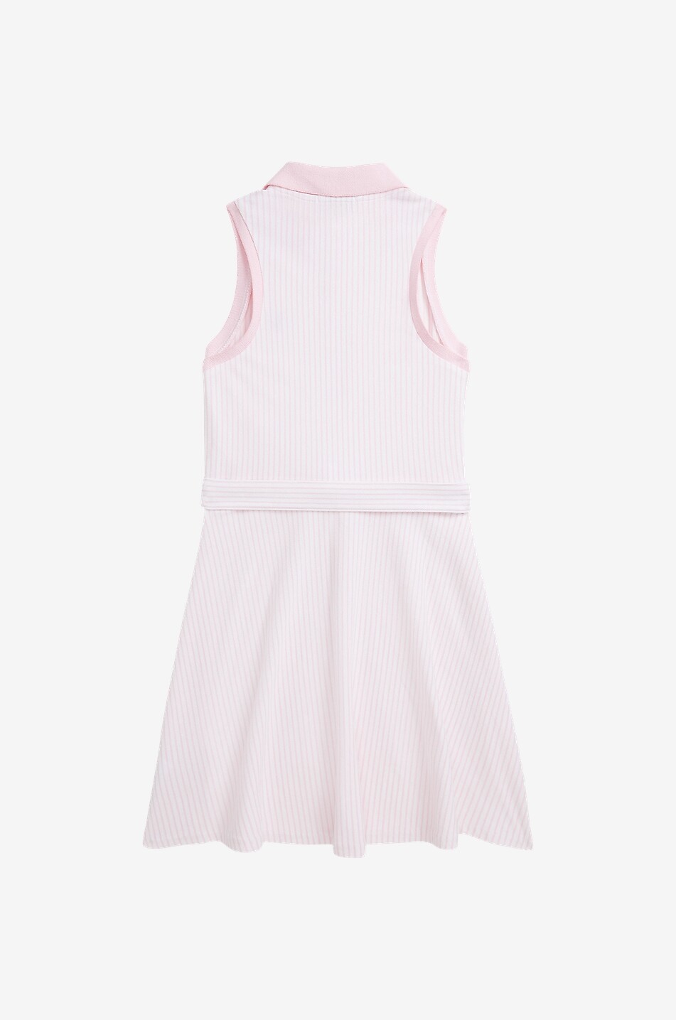 Belted striped sleeveless teenage girl polo dress