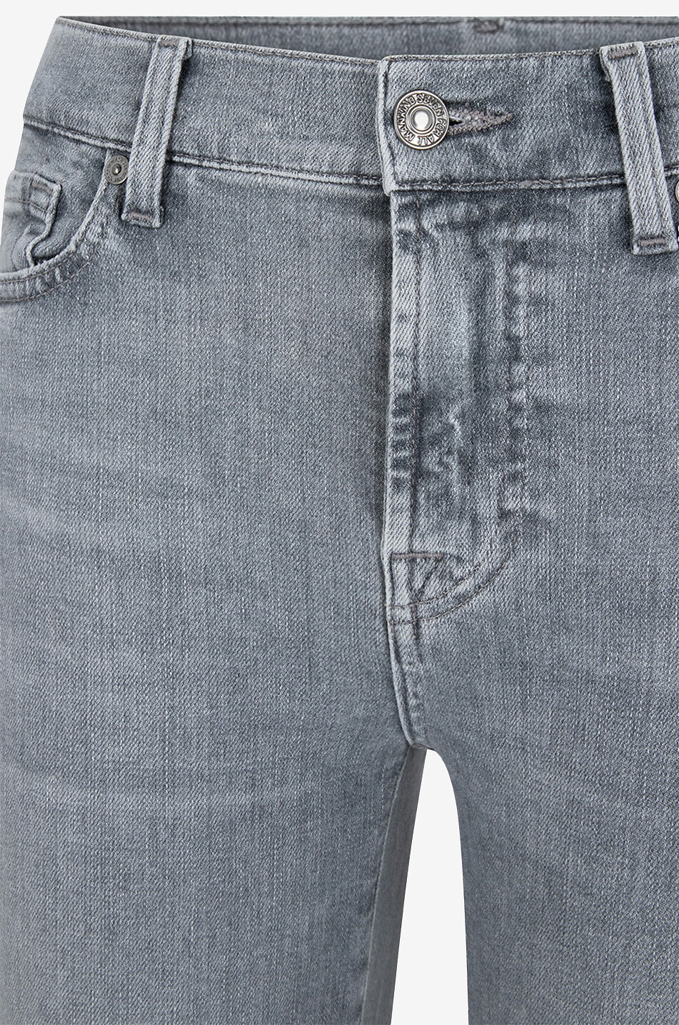 7 FOR ALL MANKIND Jean droit en coton The Straight Crop Slim Illusion Runaway Femme GRIS 3