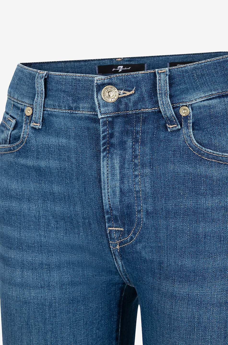 7 FOR ALL MANKIND The Straight Crop Slim Illusion Saturday cotton straight-leg jeans Women BLUE 3