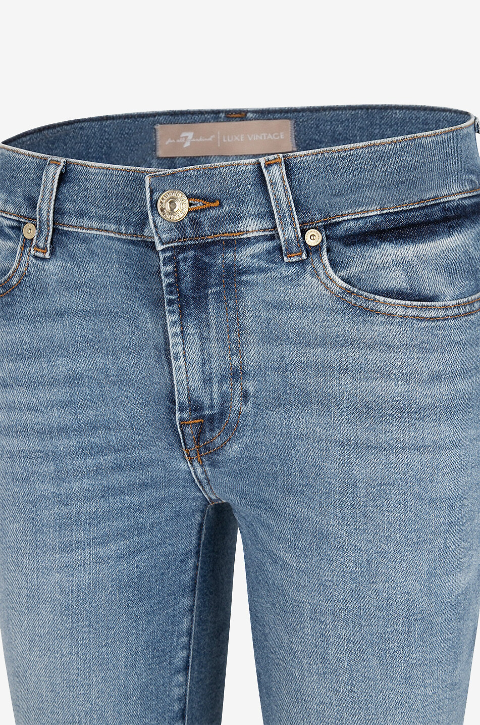 7 FOR ALL MANKIND Ausgewaschene Slim-Fit-Jeans Roxanne Luxe Vintage Love Soul Damen BLAU 3