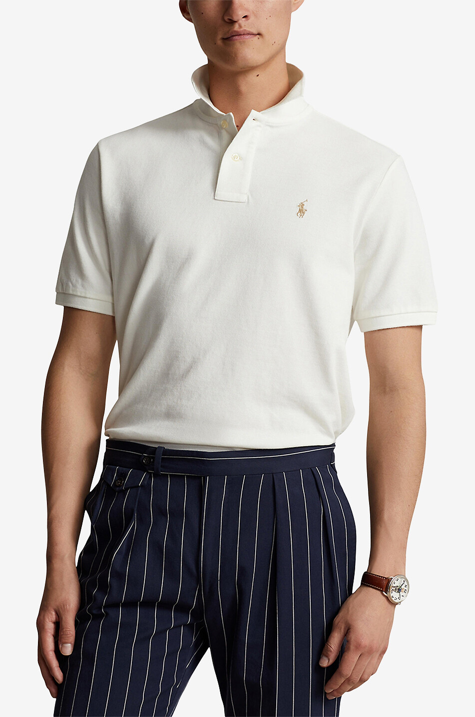 POLO RALPH LAUREN Pony short-sleeved cotton piqué polo shirt Men EGGSHELL 5