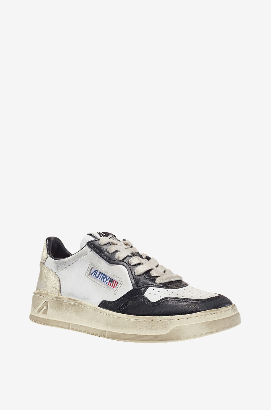 Niedrige Sneakers mit schwarzen und platinfarbenen Details Medalist Super Vintage